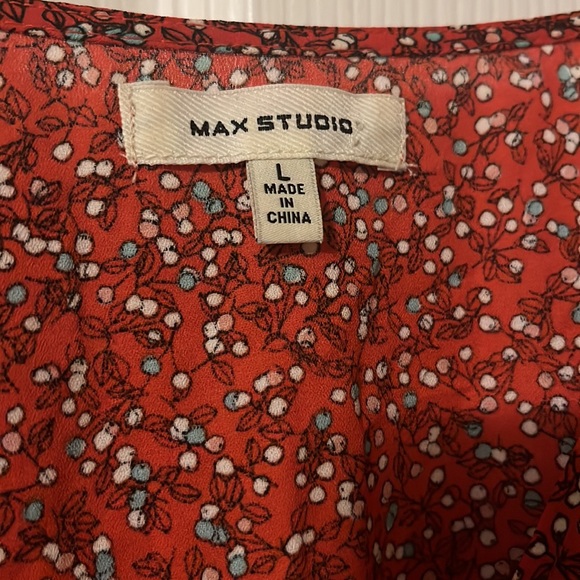 Max Studio Short Sleeve Floral Print Crepe Midi Dress  Size Medium (Size L) - Picture 3 of 4